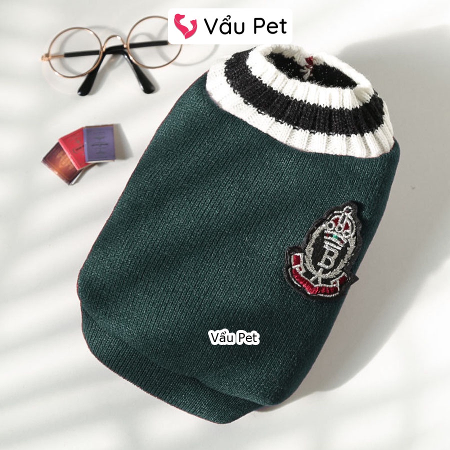 Áo cho chó mèo áo len phong cách trường quốc tế - Quần Áo Cho Chó Poodle, Con, Lớn, Mèo, Thú Cưng Vẩu Pet Shop