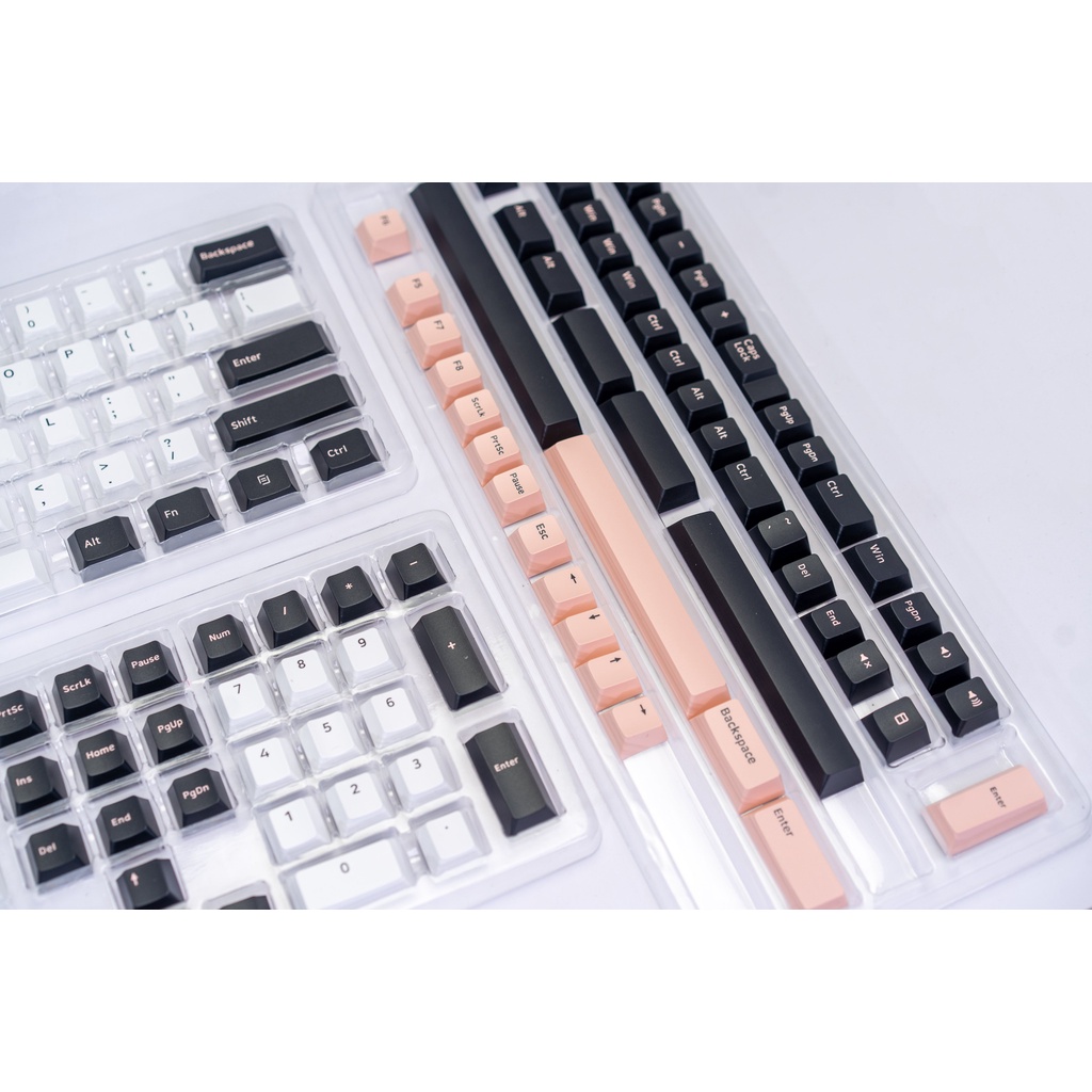 Bộ keycap phím cơ E-Dra EKC7102 - WHITE OLIVIA (PBT Double-Shot/ 160 nút/ Cherry Profile)