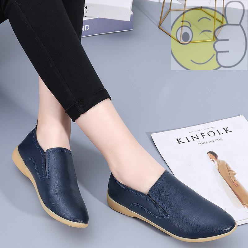 Giày Lười Da Đế Mềm Chống Trượt Thời Trang Cho Nữ