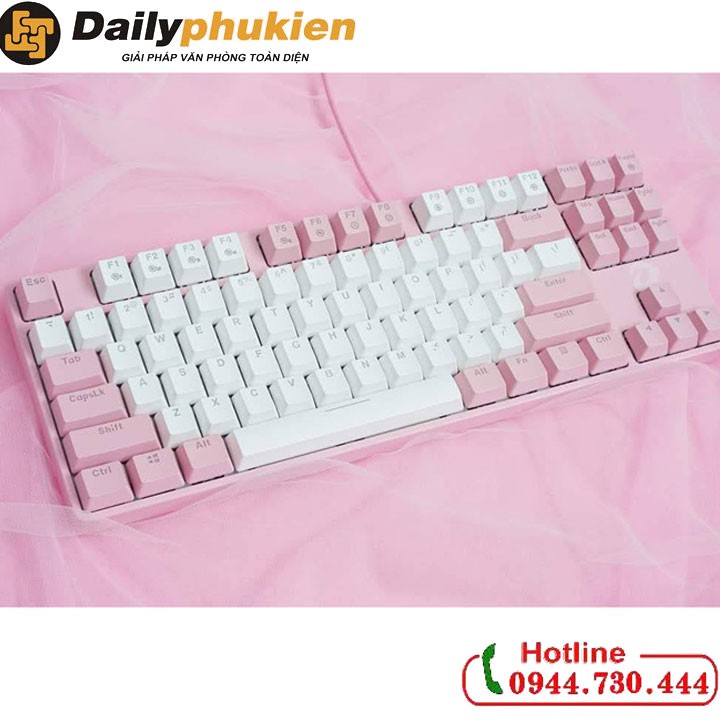 Bàn phím cơ DareU EK87 mini màu hồng cho nữ- hàng chính hãng Full vat BH 24 tháng dailyphukien