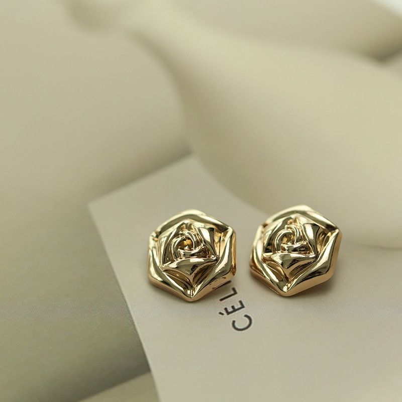 Set 10 Nút Áo Khoác Hình Hoa Hồng Bằng Kim Loại Dành Cho Nữ