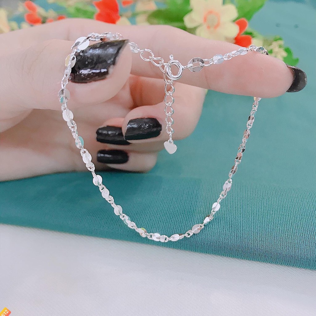 Lắc chân sợi xoắn tròn - Bạc ta
