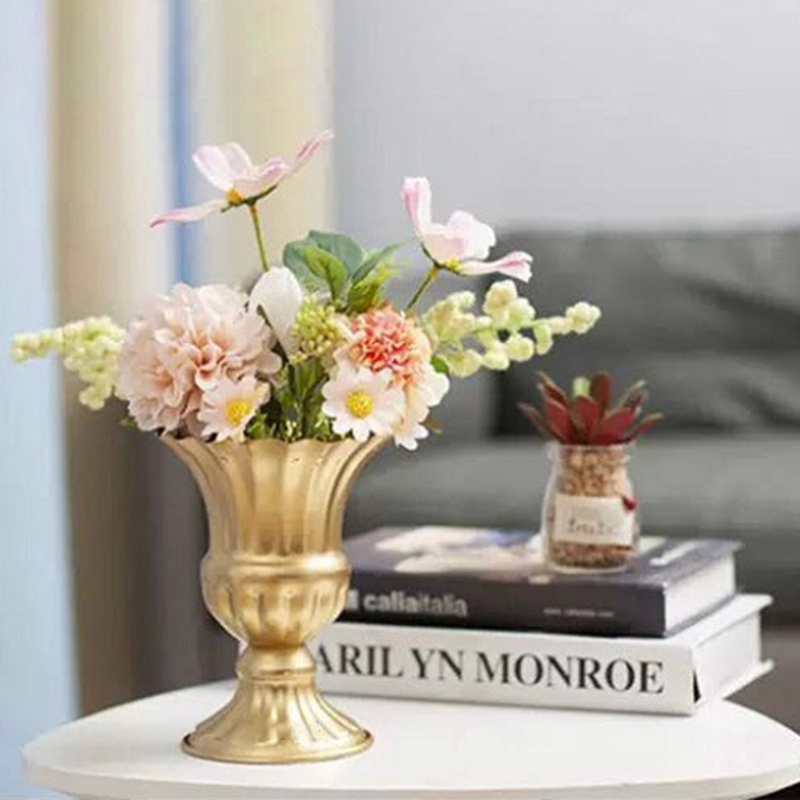 Lọ cắm hoa khô bằng kim loại thiết kế cổ điển trang trí nội thất tiệc cưới