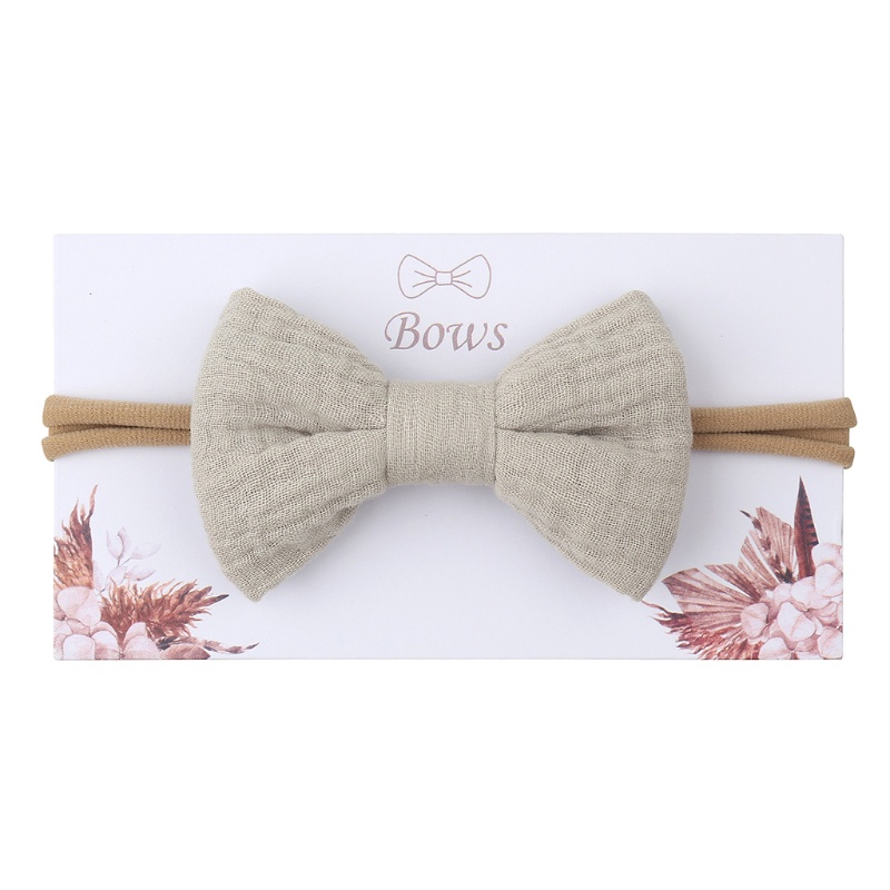 Băng Đô Nơ Co Giãn Bằng Vải Cotton Mềm Màu Trơn Thời Trang Cho Bé
