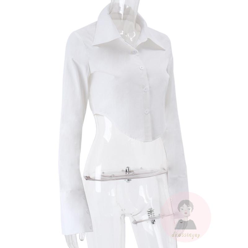 Áo Sơ Mi Tay Dài Dáng Rộng Màu Sắc Đơn Giản Dành Cho Nữ