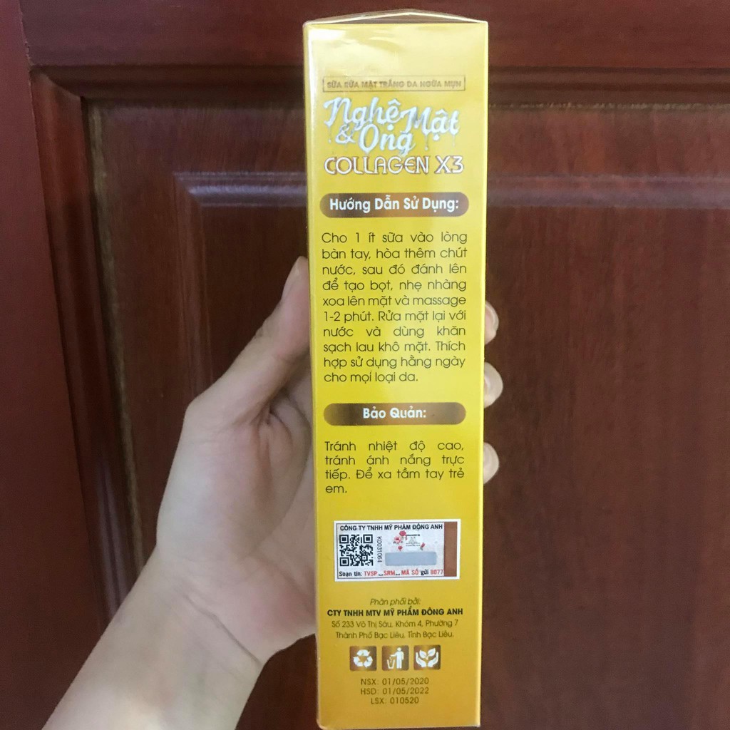 Sữa rửa mặt Collagen X3 nghệ và mật ong