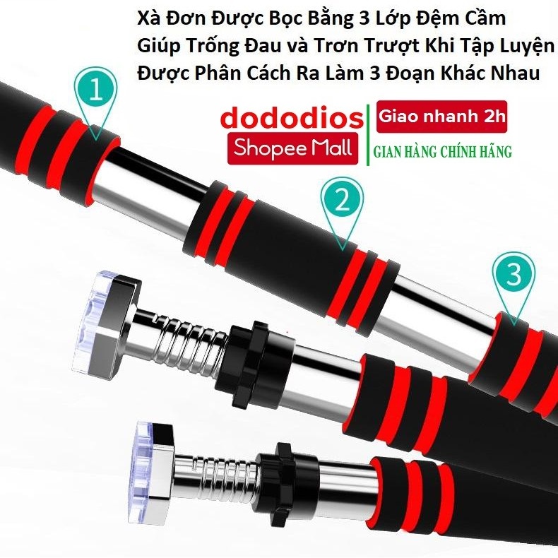 DODODIOS Thanh tập xà đơn treo tường gắn cửa nhiều cỡ từ 62-150cm tùy chỉnh phù hợp tập gym tại nhà tăng cơ bắp