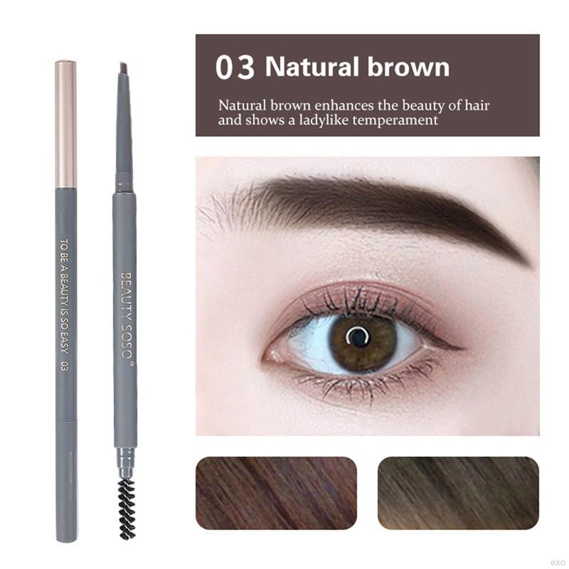 Chì Vẽ Chân Mày Hai Đầu Nét Siêu Mảnh 5 Màu Tông Đen Tự Nhiên Chống Nước