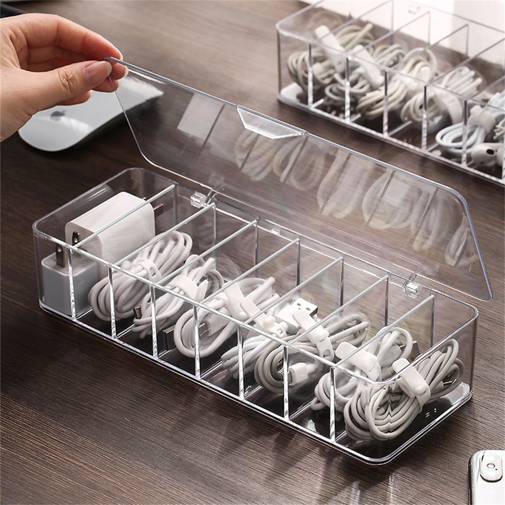 Hộp Đựng Dây Cáp Sạc Để Bàn Chống Bụi Tiện Dụng