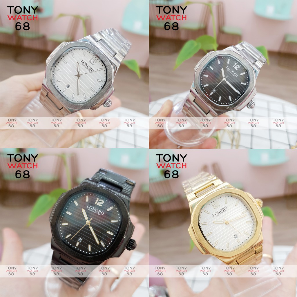 Đồng hồ nam Longbo mặt vuông dây kim loại chính hãng chống nước Tony Watch 68 | BigBuy360 - bigbuy360.vn