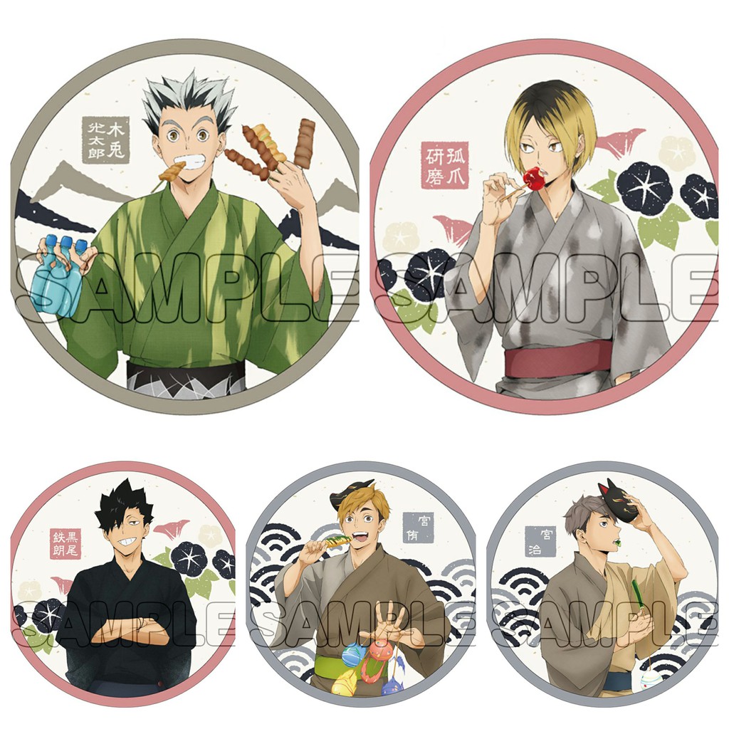 Combo 10 huy hiệu cài áo IN HÌNH Haikyuu! Vua bóng chuyền ver lễ hội anime chibi dễ thương tiện lợi