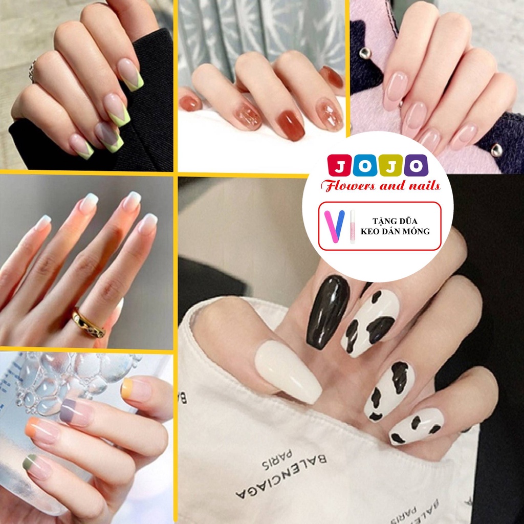 Set 24 móng tay giả P131-P152 Jojo móng giả có keo dán bền đẹp