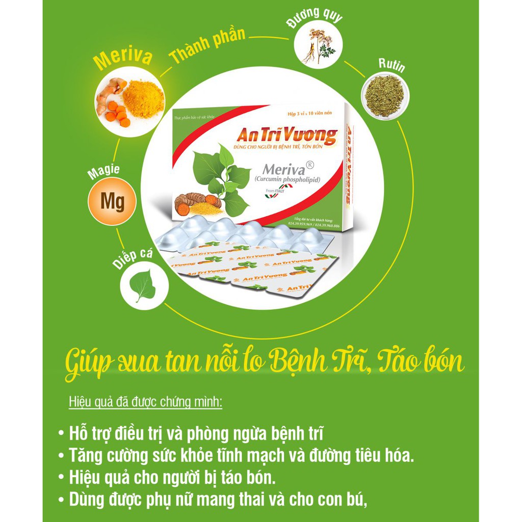 An Trĩ Vương - Hỗ trợ viêm, sưng, đau, ngứa, rát, mụn nhọt, rò và nứt hậu môn