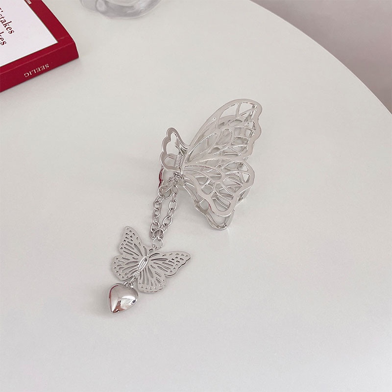 Kẹp Tóc Kim Loại Mặt Hình Bướm Phong Cách Hàn Quốc