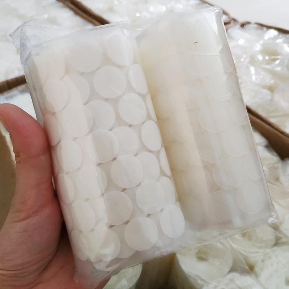 Combo 1000 cặp verclo băng dính nhám 1,5 cm mặt gai trong suốt
