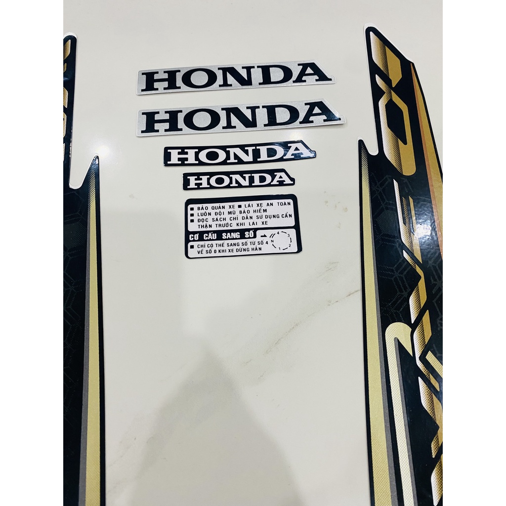 Nguyên bộ tem rời 3 lớp zin thái dán xe máy Honda Wave alpha Wave a 2020 2021 màu đen siêu sắc nét