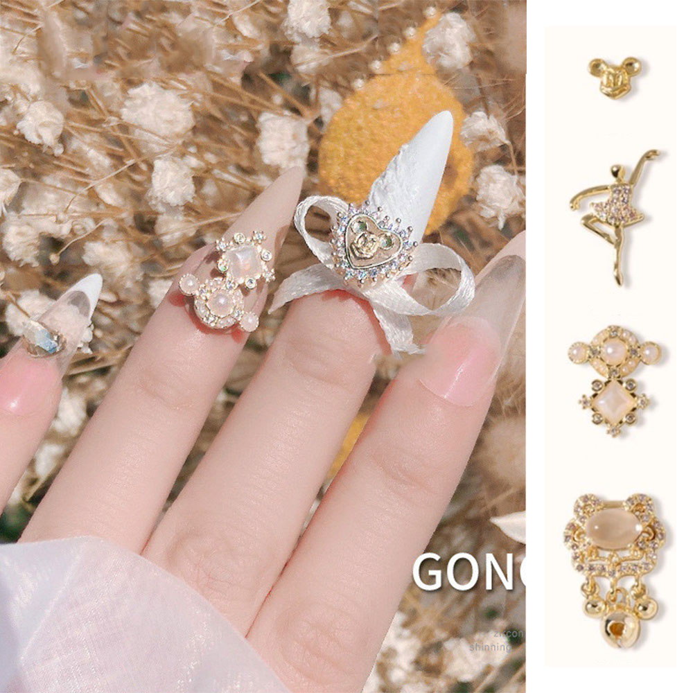 CHARMS 1 Nhẫn Trang Trí Móng Tay 3D Thời Trang