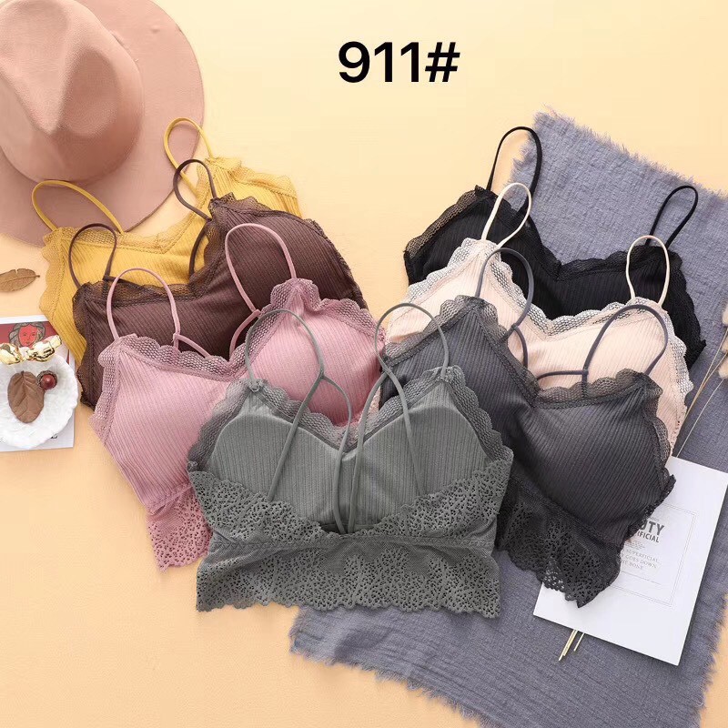 Áo bra gân tăm chân ren mẫu mới siêu đẹp 911