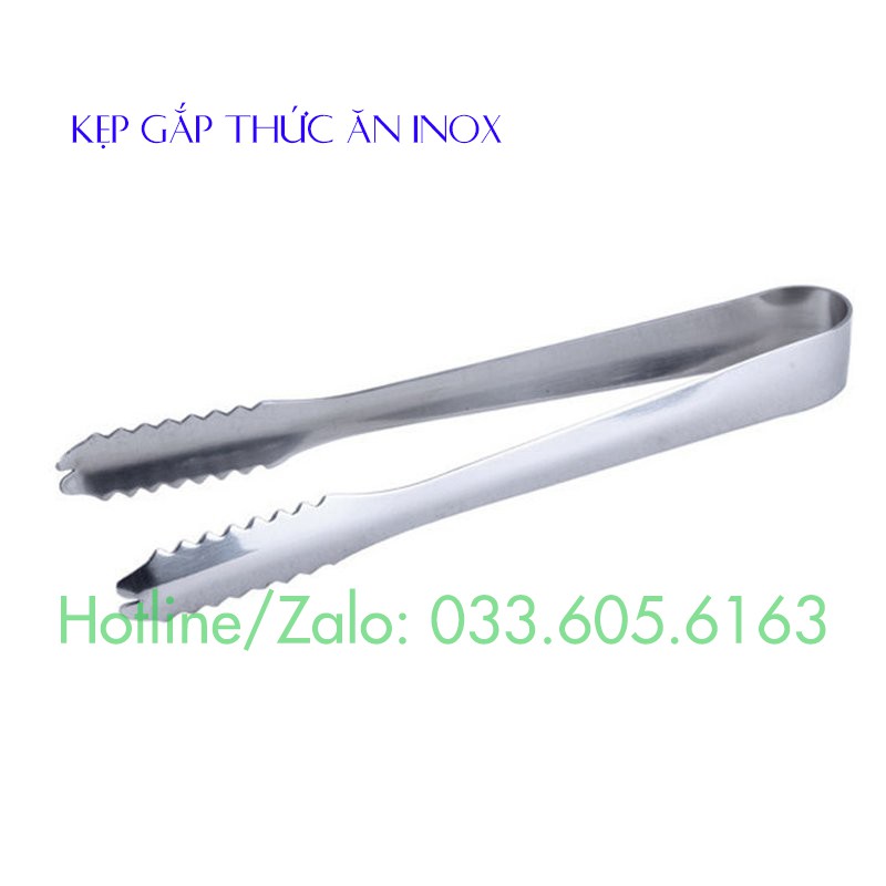 Kẹp gắp thức ăn Inox 19cm - Kẹp gắp đá - Kẹp gắp trái cây