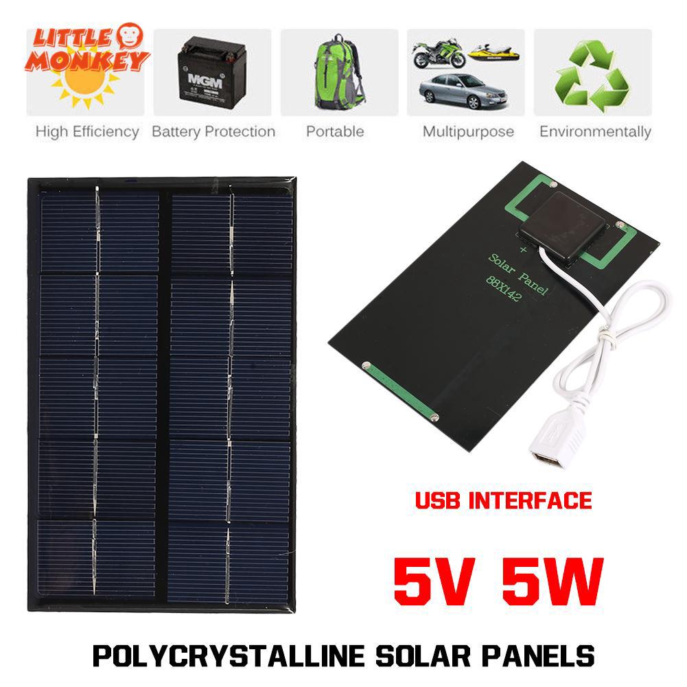 Usb solar panel solar generator portable 5w 5v usb port fast charger camping