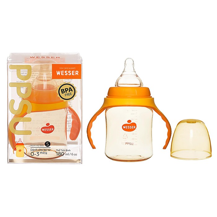 Bình sữa wesser ppsu cao cấp cổ rộng 180 ml