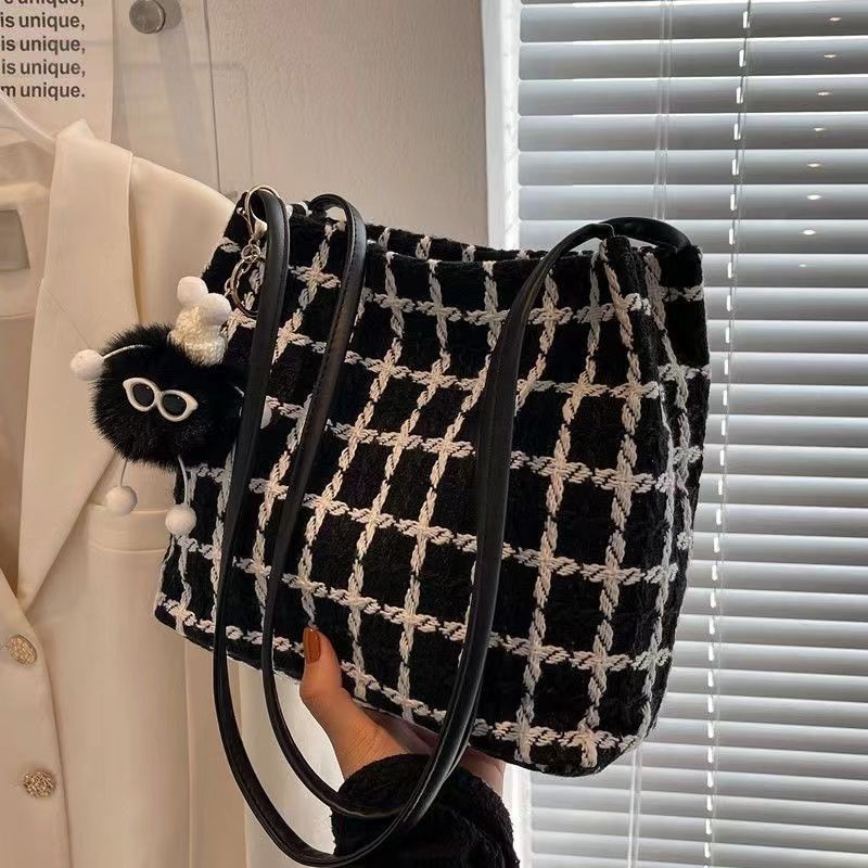 Túi Tote Đeo Vai / Xách Tay Cỡ Lớn Họa Tiết Kẻ Sọc Thời Trang Cao Cấp Cho Nữ 26 * 23