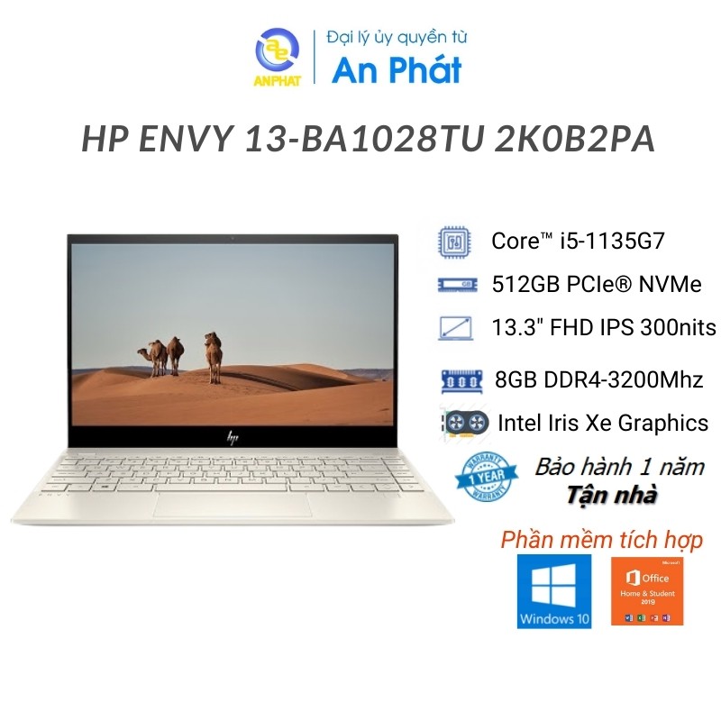 Laptop HP Envy 13-ba1028TU - 2K0B2PA - Vỏ nhôm khối Gold