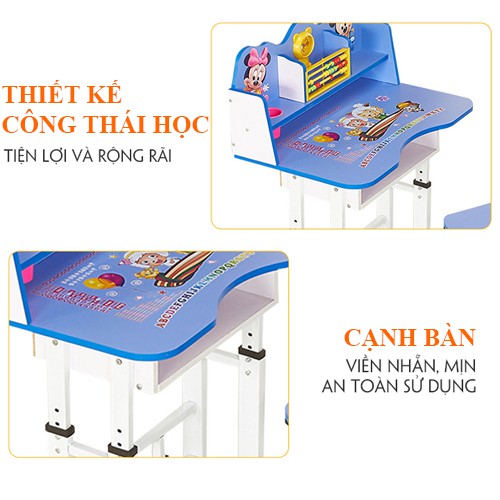 Bàn Học Sinh Có Giá Sách Nhỏ Thiết Kế Thông Minh, Mặt Bàn Gỗ Chân Thép Chắc Chắn, Điều Chỉnh Cao Thấp ..( Có 3 Màu ) | BigBuy360 - bigbuy360.vn