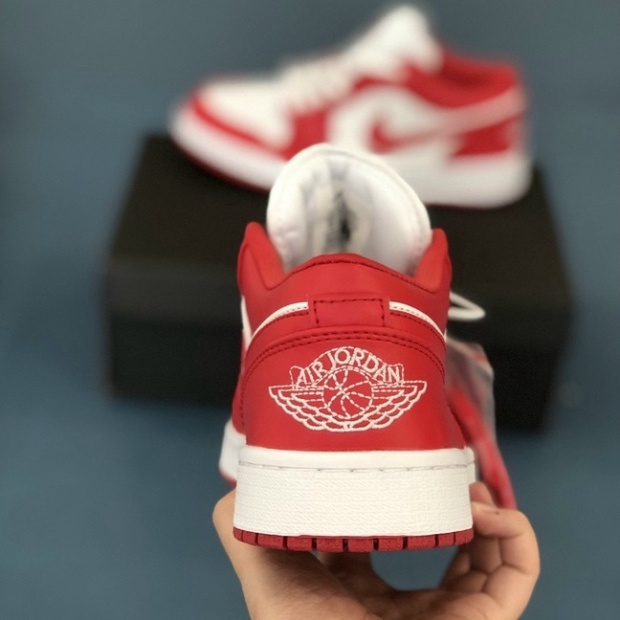 Giày Jordan 1 low đỏ trắng cổ thấp bản cao cấp 1-1 trung full phụ kiện