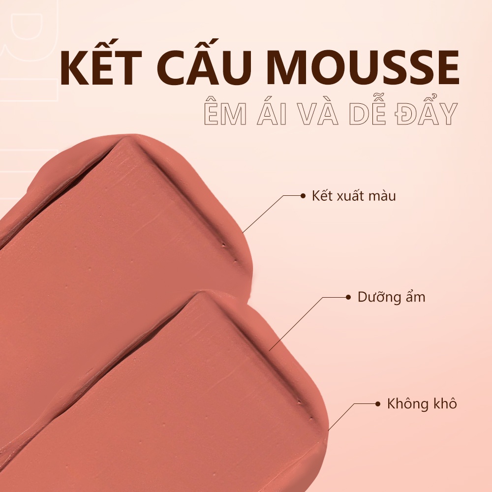 Phấn má hồng dạng thỏi O.TWO.O cấp ẩm 6 màu sắc lựa chọn