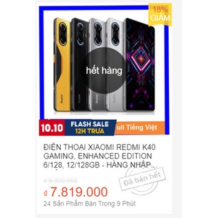 Điện thoại Xiaomi Redmi K40 Gaming, Enhanced EditionMediaTek Dimensity 1200 Pin 5065 Sạc Nhanh 67W