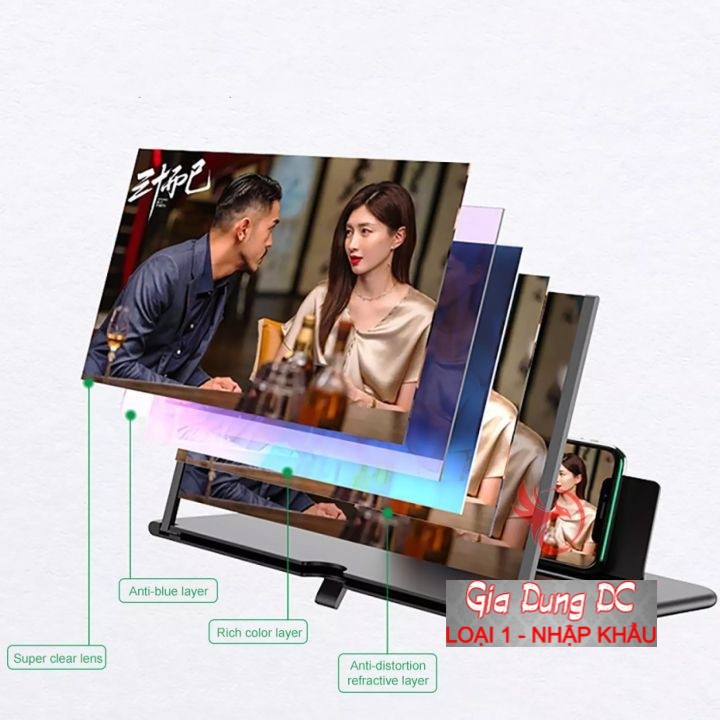 [FreeShip_Hàng Loại 1] (Cỡ To) Kính phóng đại màn hình điện thoại 3D 4D F1 Plus 10 inches cho xem phim chuyên dụng .
