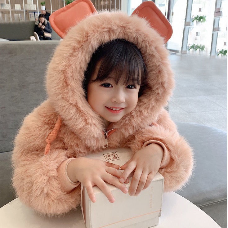 ❤Áo Khoác Len Lông Cừu Dày Thời Trang Mùa Đông 2021 Cho Bé Gái