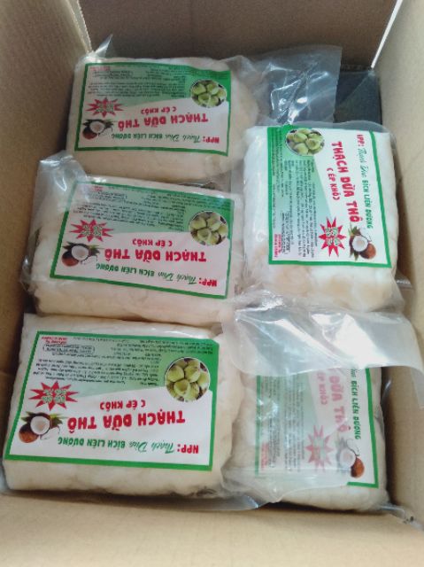 Bán sỉ 1Kg Thạch dừa loại size 8 li ép thô  tặng hương dừa