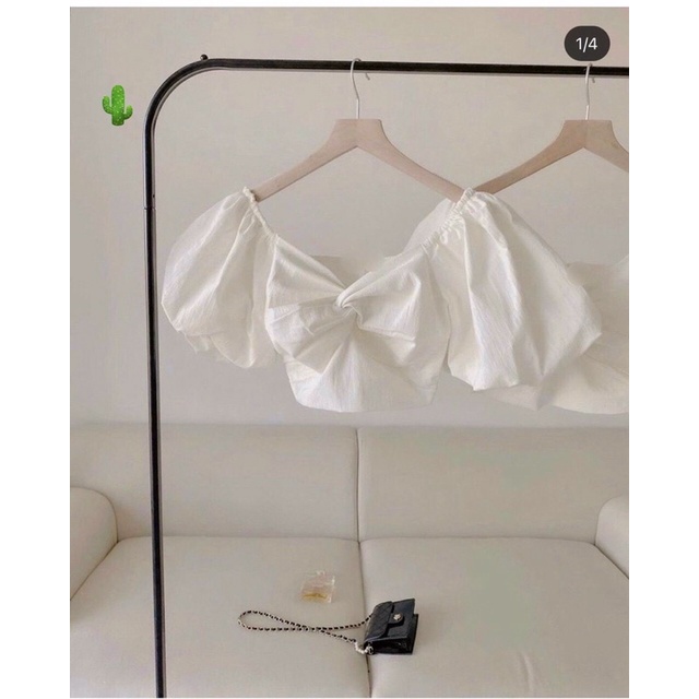 Áo trễ vai croptop kiểu nữ bigsize tay phồng tay bồng VANISA CT015