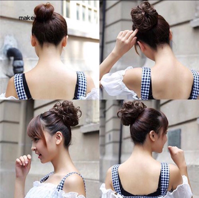 Tóc giả búi rối,búi xoăn loại To, dày-Hàng loại 1- hình thật video tự quay