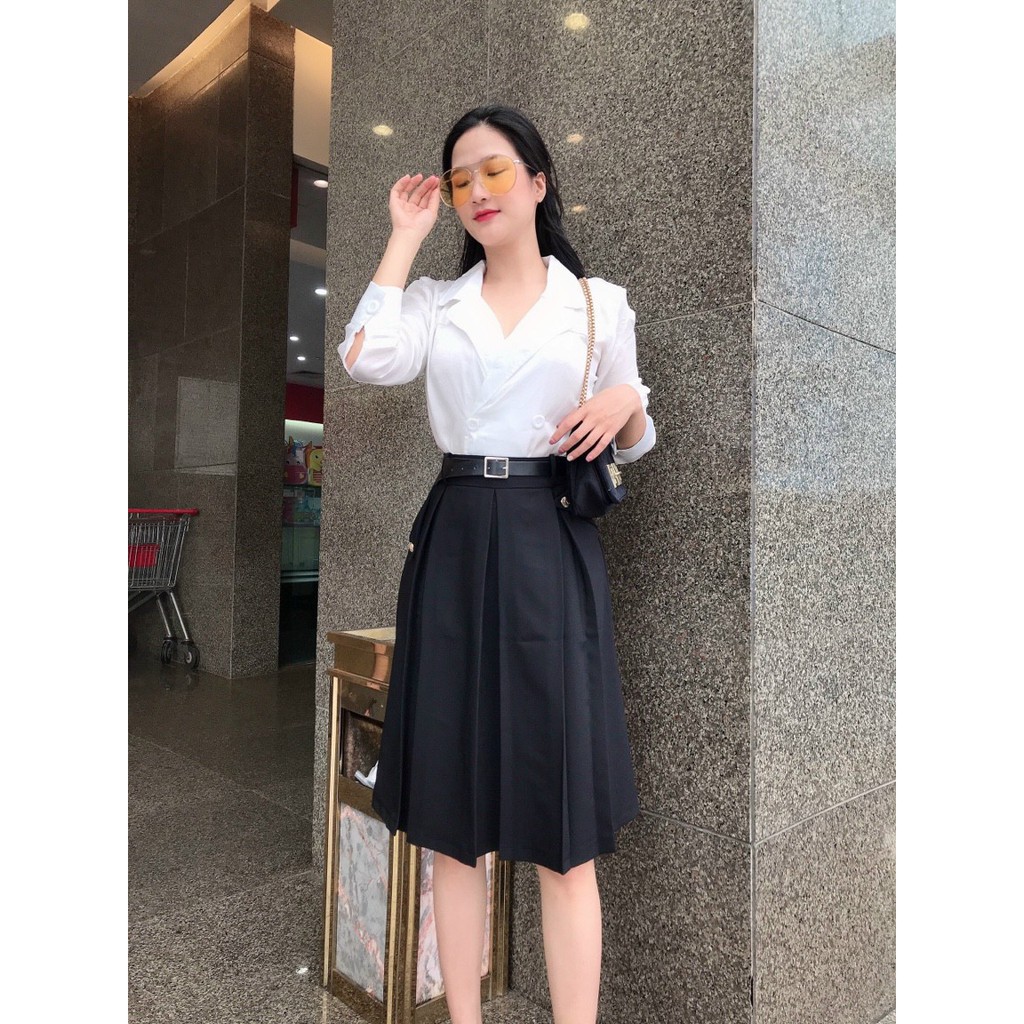 Chân Váy Xếp Ly Công Sở - Chân Váy Xếp Ly Dáng DÀI Chất Vitex Đẹp | BigBuy360 - bigbuy360.vn