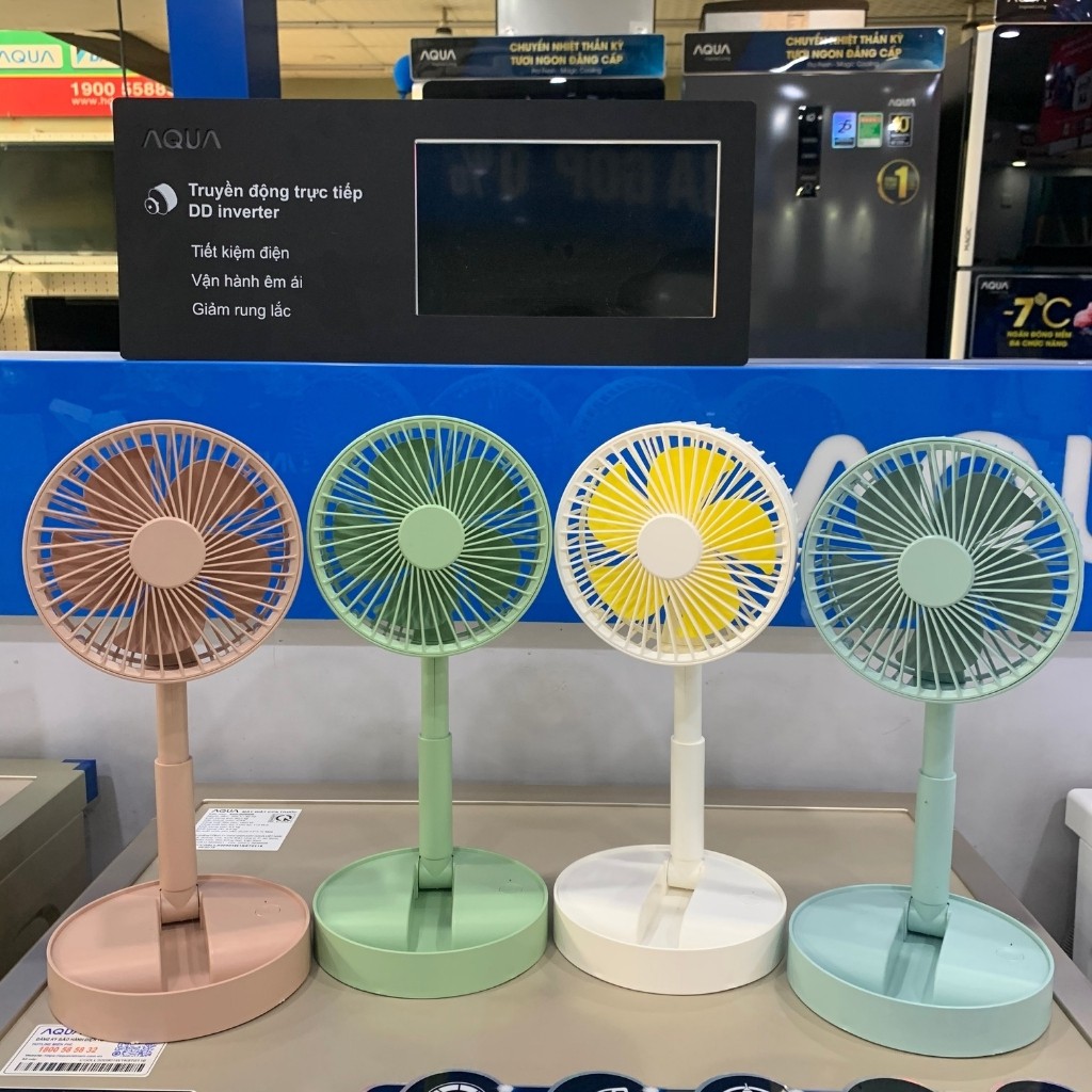 Quạt để bàn mini - Quạt gấp gọn mini - Quạt tích điện để bàn dùng 4h tiện lợi | BigBuy360 - bigbuy360.vn