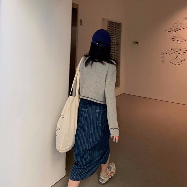 SUXI Áo Thun Tay Dài Cổ Tròn Màu Sắc Đơn Giản Cho Nữ