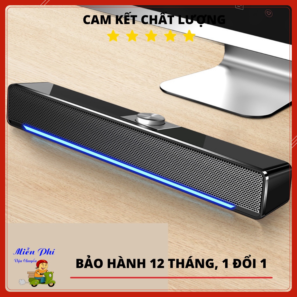 Loa máy tính SADA V-196 blutooth, Loa vi tính công suất lớn âm thanh nổi 4D Bass To Siêu Trầm Êm Có Dải Đèn Led