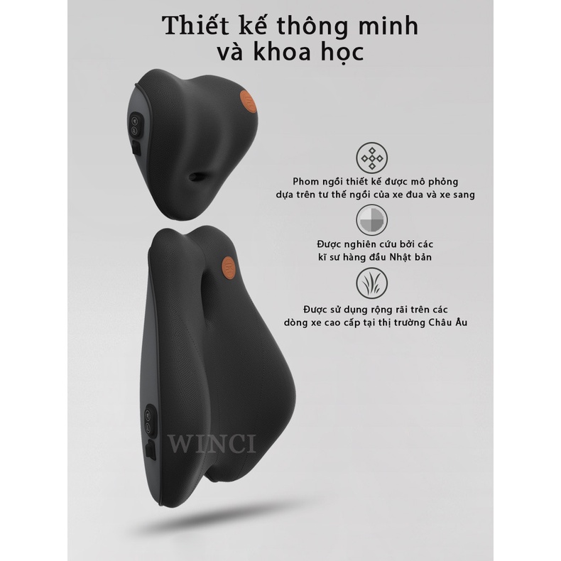 Gối Tựa Lưng Tích Hợp Massage, Đệm Lưng Chống Gù, Giảm Đau Cột Sống Dùng Cho Văn Phòng ô tô Trending