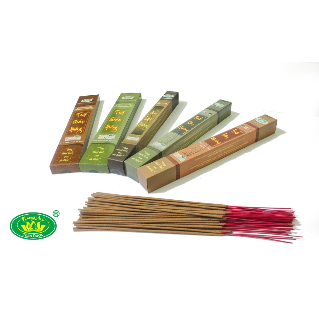 Nhang sạch thảo dược Tuệ Giác Hương 40cm mùi Trầm Bắc/Quế hộp 100/200 cây