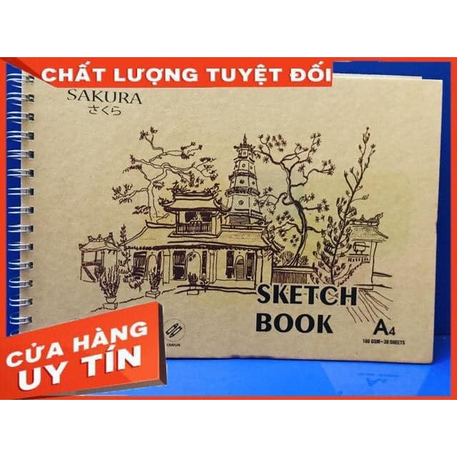 Sổ vẽ màu nước Sakura a3/a4/a5 50 tờ, sketchbook a3 hàng Việt chất lượng cao