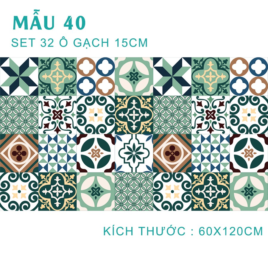 Mua 3 tặng 1 set decal gạch bông 60x120cm dán trang trí nhà cửa | BigBuy360 - bigbuy360.vn