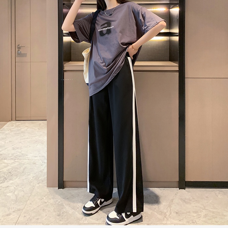 Quần dài thể thao SUXI lưng cao ống rộng thời trang mùa hè cho nữ