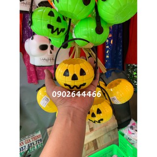 <HCM> Halloween - Giỏ kẹo bí ngô halloween nhỏ 11cm  nhiều màu sắc