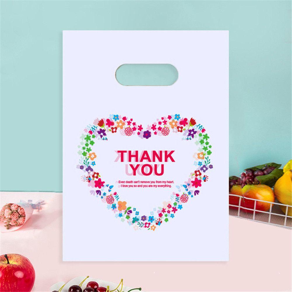 Set 100 Túi Nhựa Đựng Quà In Họa Tiết Xinh Xắn