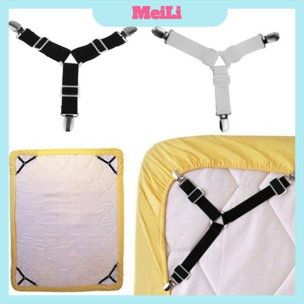 Bộ 4 kẹp ga giường - Kẹp Cố Định Ga Giường drap chống xê dịch Không Kim Tiện Dụng (tuyển sỉ)