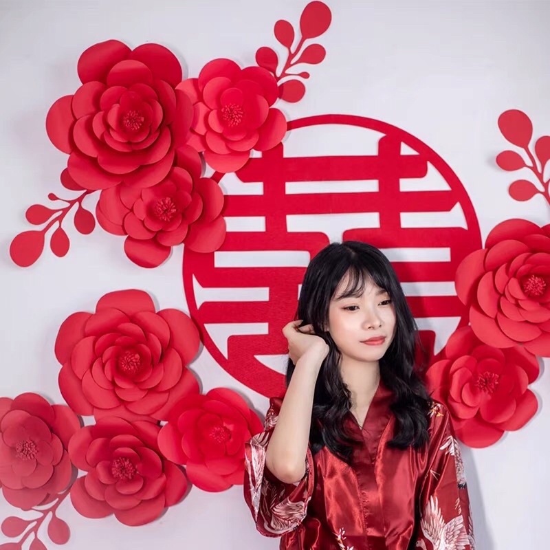 (CÓ HÌNH THẬT TẾ) SET HOA BACKDROP DIY TRANG TRÍ ĐÁM CƯỚI