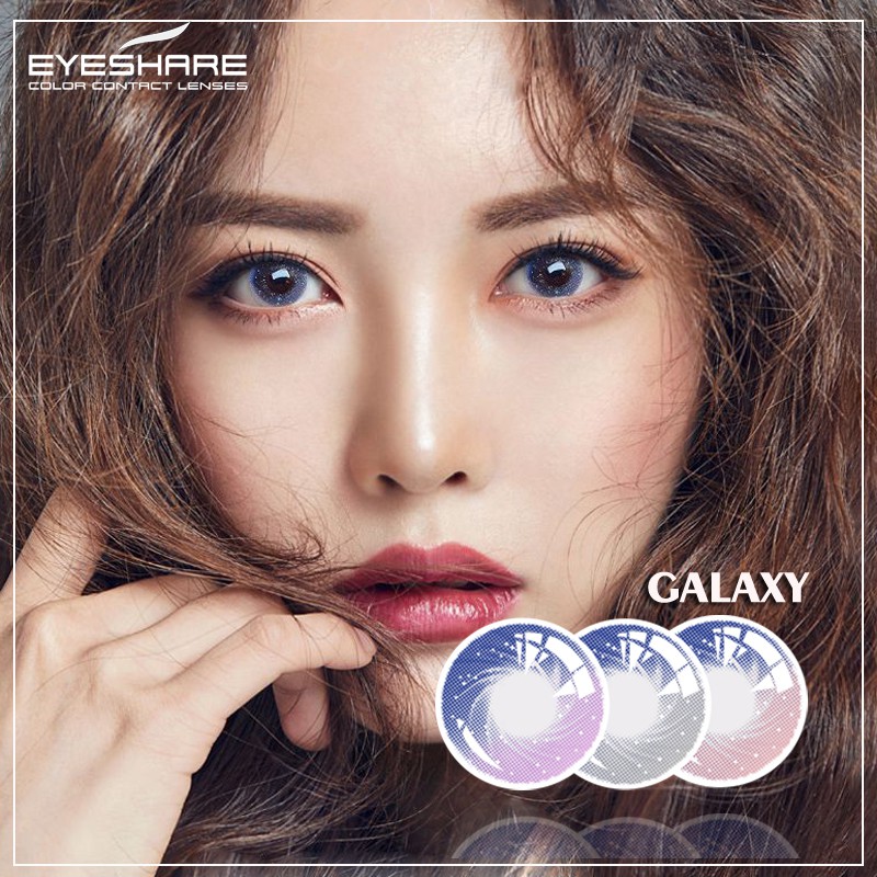 EYESHARE [Hàng mới về] Cặp kính áp tròng mềm mại màu dải ngân hà thời trang